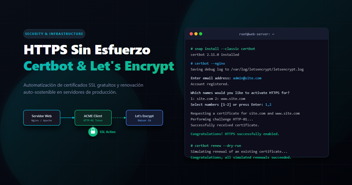 HTTPS Sin Esfuerzo: Automatización y SSL con Certbot en Linux