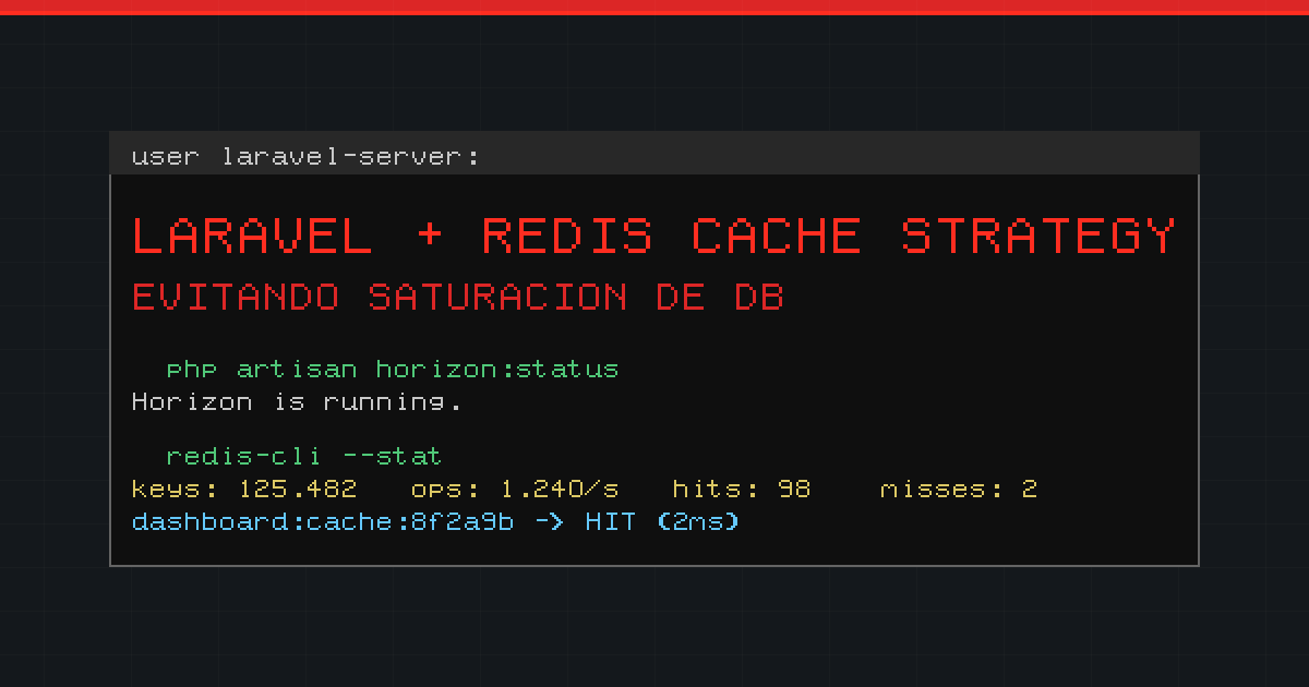 Evitando la Saturación de Bases de Datos Relacionales: Caché de Dashboards en Laravel con Llaves Dinámicas en Redis